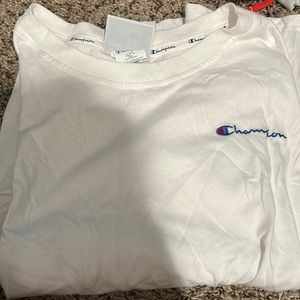 1X White Champion Front Tie Shirt